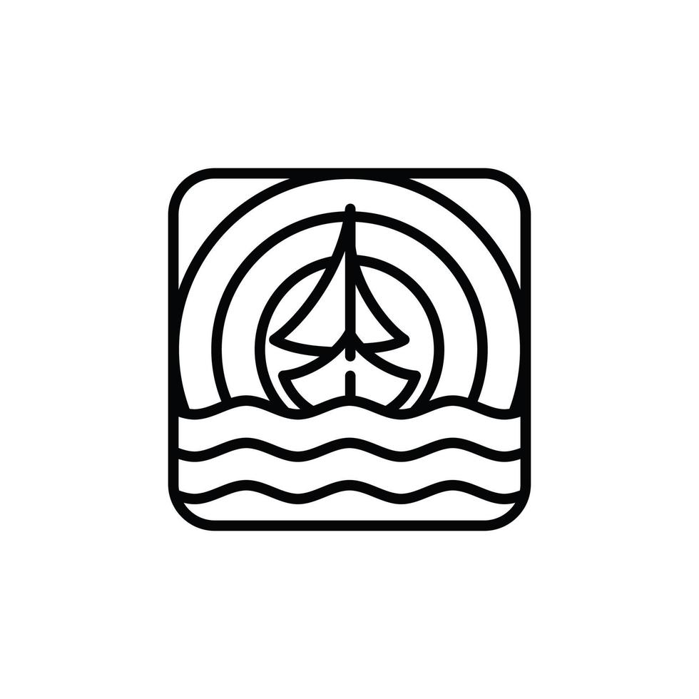 il andare in barca nave logo design per elemento design vettore