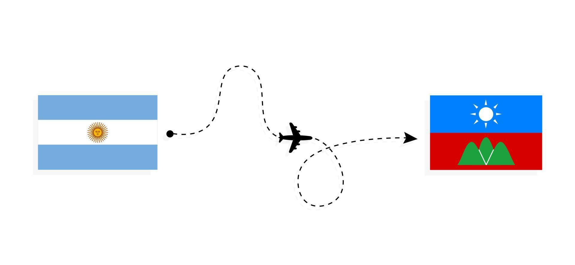 volo e viaggio a partire dal argentina per wa stato di passeggeri aereo viaggio concetto vettore