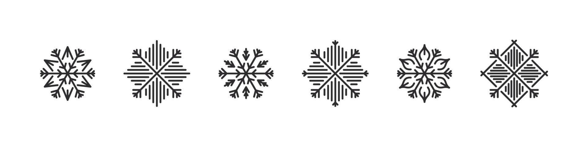 i fiocchi di neve icone. moderno Natale icone. natale segni. concettuale i fiocchi di neve ornamento. vettore illustrazione