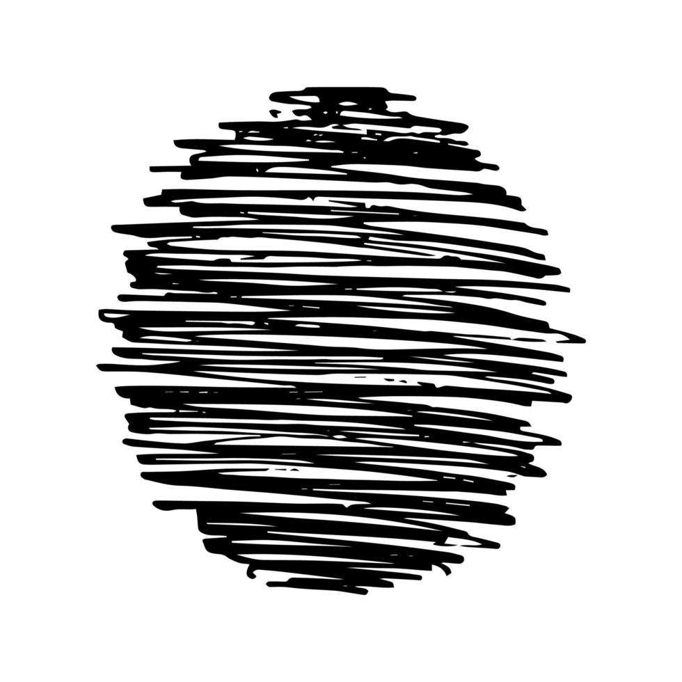 schizzo scarabocchiare sbavare. nero matita disegno nel il forma di un' cerchio su bianca sfondo. grande design per qualunque scopi. vettore illustrazione.