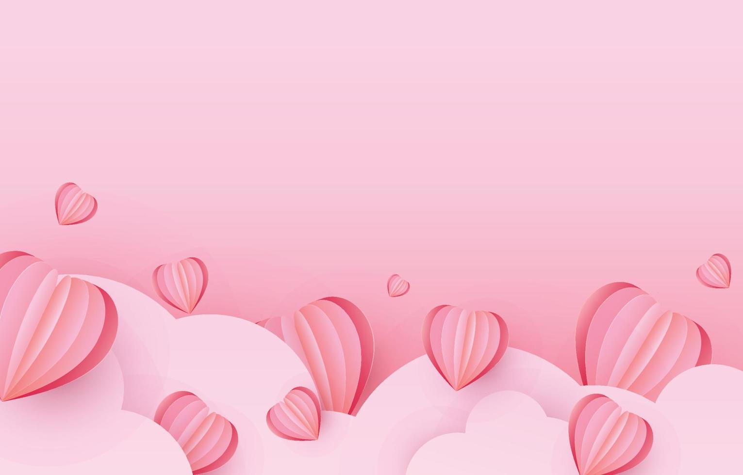 minimo carta contento San Valentino giorno. carta tagliata cuore elementi decorare saluto carte nel dolce colori. vettore illustrazione gratuito spazio su piazza carta telaio.