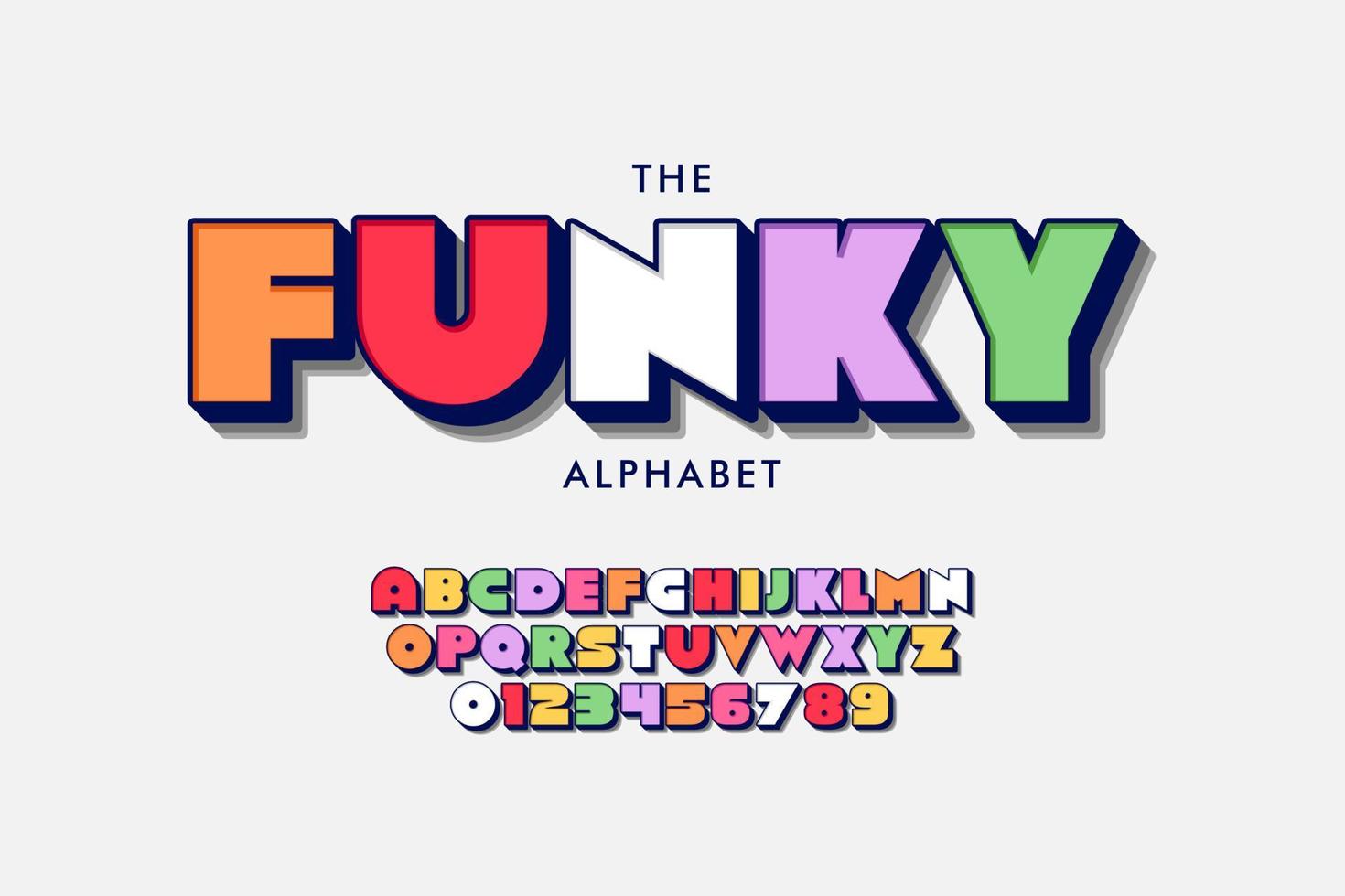 semplice e colorato bambini alfabeto font. infantile carattere tipografico. moderno alfabeto design vettore