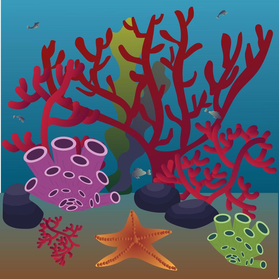 flora e fauna di il subacqueo mondo. vettore illustrazione.