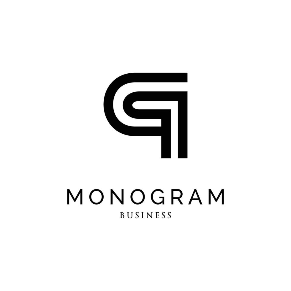 iniziale lettera gp monogramma icona logo design modello vettore