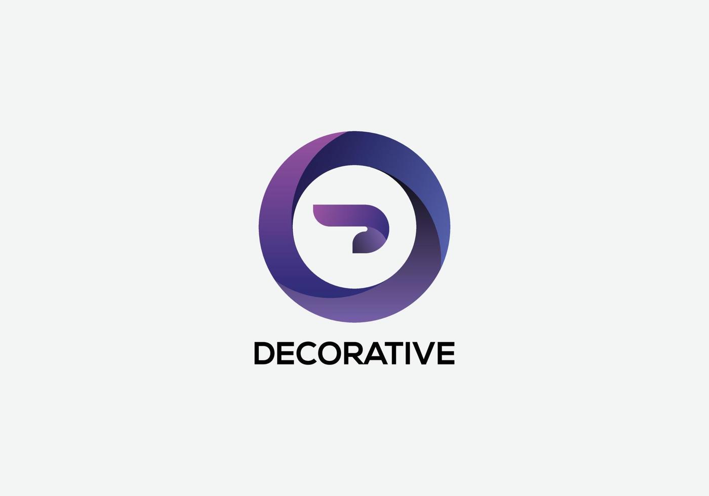 decorativo astratto moderno d lettera iniziale Tech logo design vettore