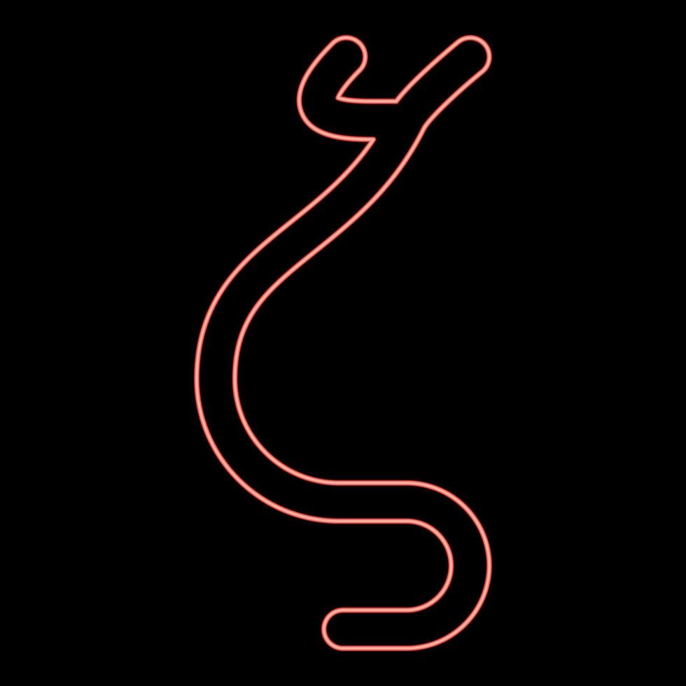 neon zeta greco simbolo piccolo lettera minuscolo font rosso colore vettore illustrazione Immagine piatto stile