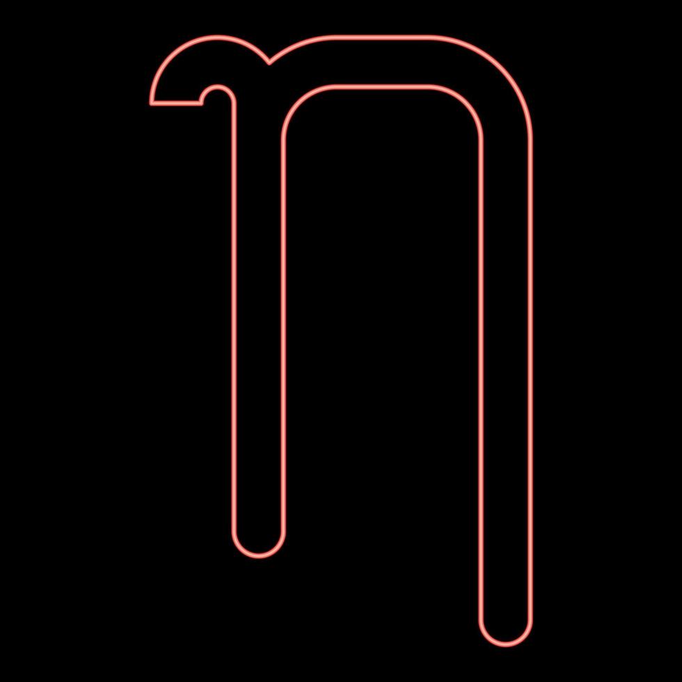 neon età greco simbolo piccolo lettera minuscolo font rosso colore vettore illustrazione Immagine piatto stile