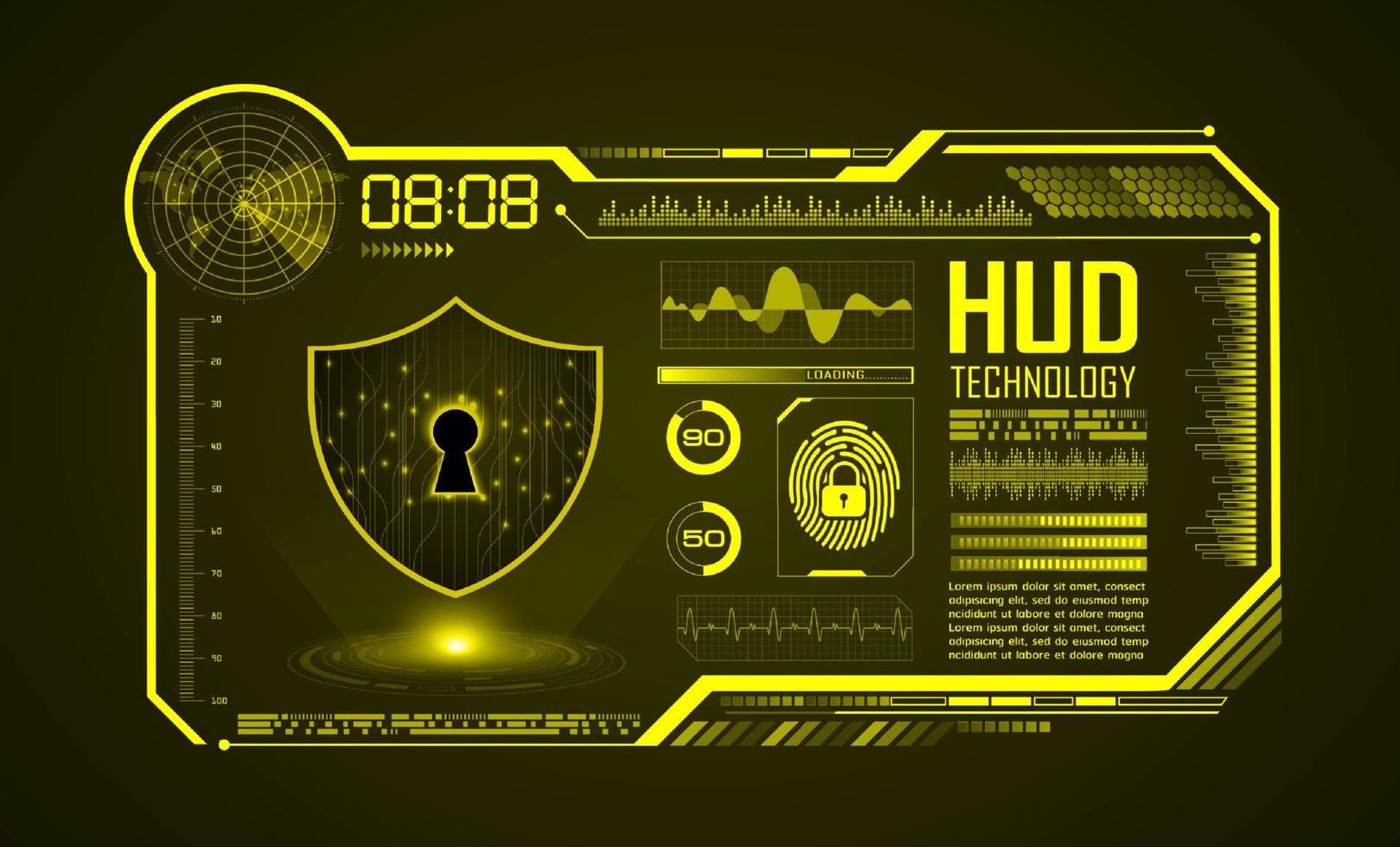 moderno hud tecnologia schermo sfondo vettore