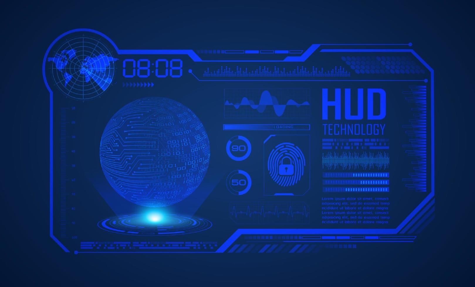 moderno hud tecnologia schermo sfondo vettore