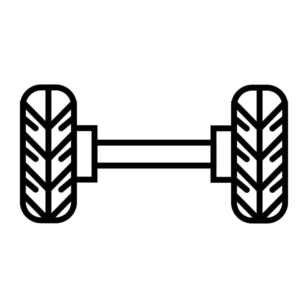 auto ruota icona linea isolato su bianca sfondo. nero piatto magro icona su moderno schema stile. lineare simbolo e modificabile ictus. semplice e pixel Perfetto ictus vettore illustrazione