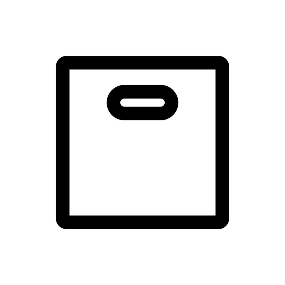 cartone scatola icona linea isolato su bianca sfondo. nero piatto magro icona su moderno schema stile. lineare simbolo e modificabile ictus. semplice e pixel Perfetto ictus vettore illustrazione
