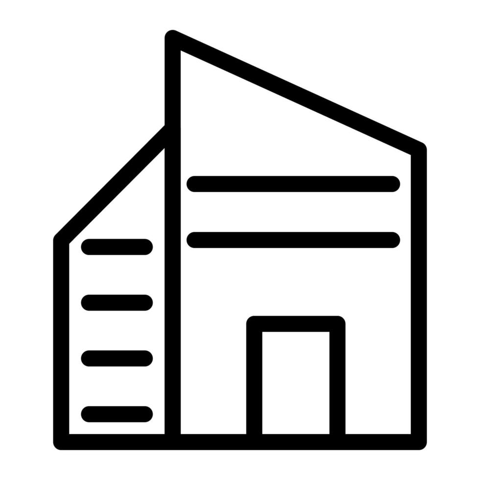 edificio icona linea isolato su bianca sfondo. nero piatto magro icona su moderno schema stile. lineare simbolo e modificabile ictus. semplice e pixel Perfetto ictus vettore illustrazione