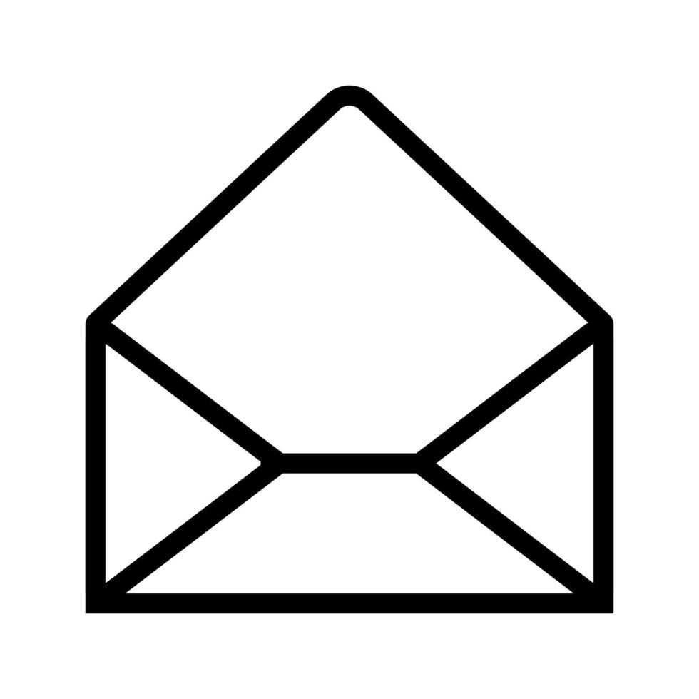 Aperto posta icona linea isolato su bianca sfondo. nero piatto magro icona su moderno schema stile. lineare simbolo e modificabile ictus. semplice e pixel Perfetto ictus vettore illustrazione