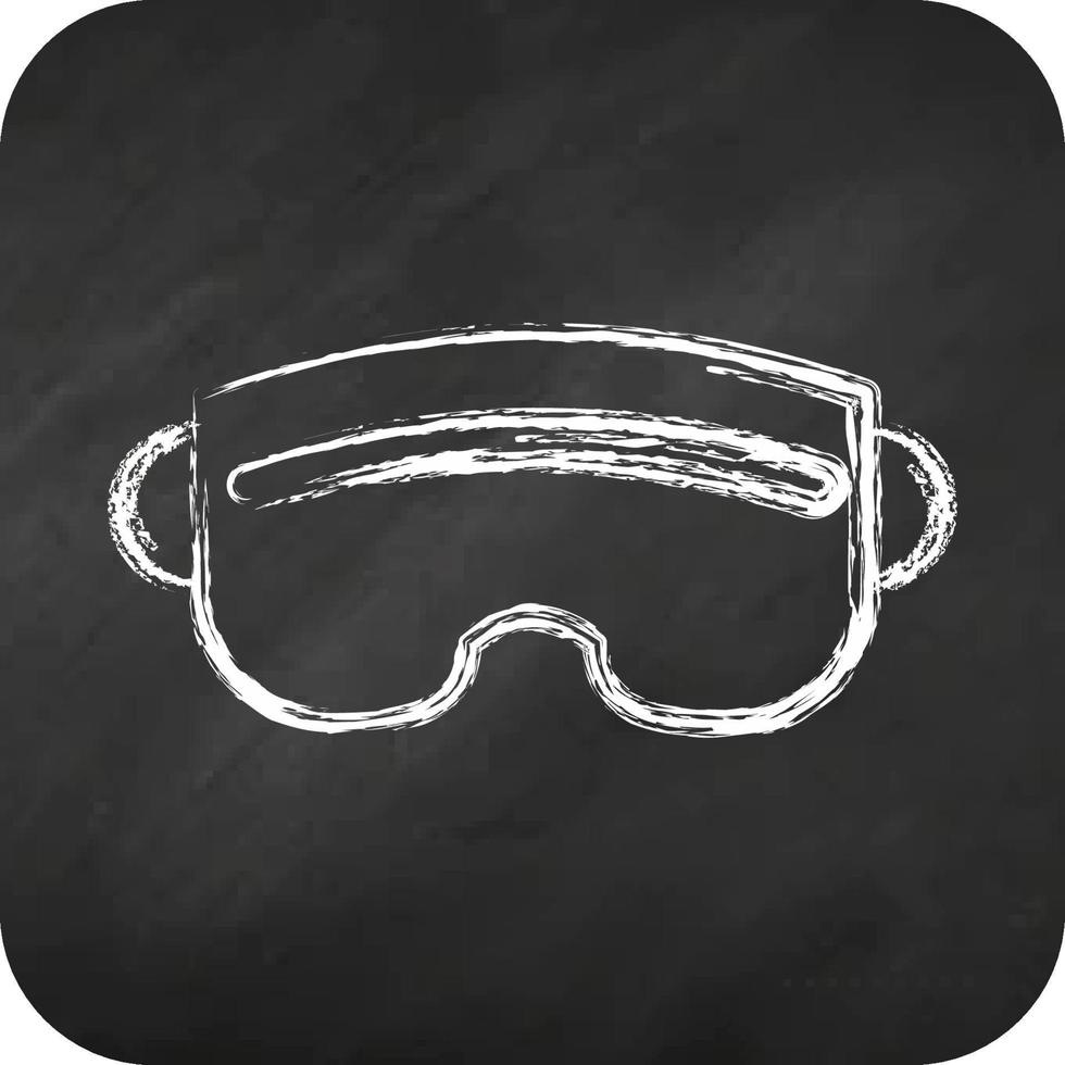 icona sciare occhiali. relazionato per gli sport attrezzatura simbolo. gesso stile. semplice design modificabile. semplice illustrazione vettore