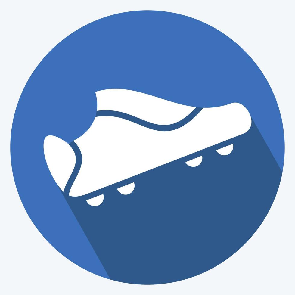 icona calcio stivali. relazionato per gli sport attrezzatura simbolo. lungo ombra stile. semplice design modificabile. semplice illustrazione vettore