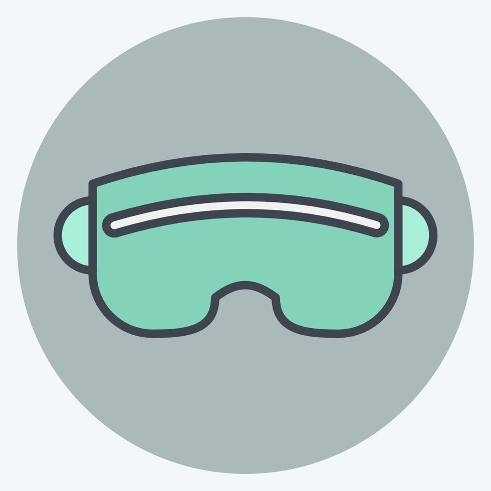 icona sciare occhiali. relazionato per gli sport attrezzatura simbolo. colore compagno stile. semplice design modificabile. semplice illustrazione vettore
