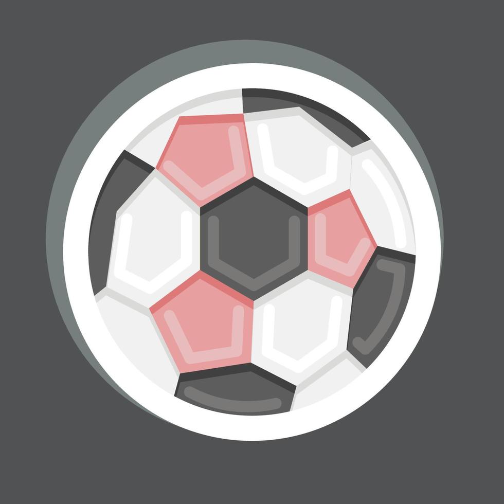etichetta calcio sfera. relazionato per gli sport attrezzatura simbolo. semplice design modificabile. semplice illustrazione vettore