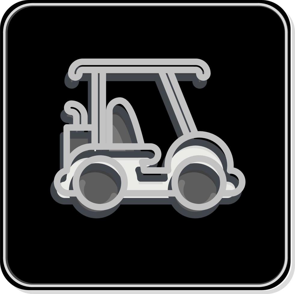icona golf carrello. relazionato per gli sport attrezzatura simbolo. lucido stile. semplice design modificabile. semplice illustrazione vettore