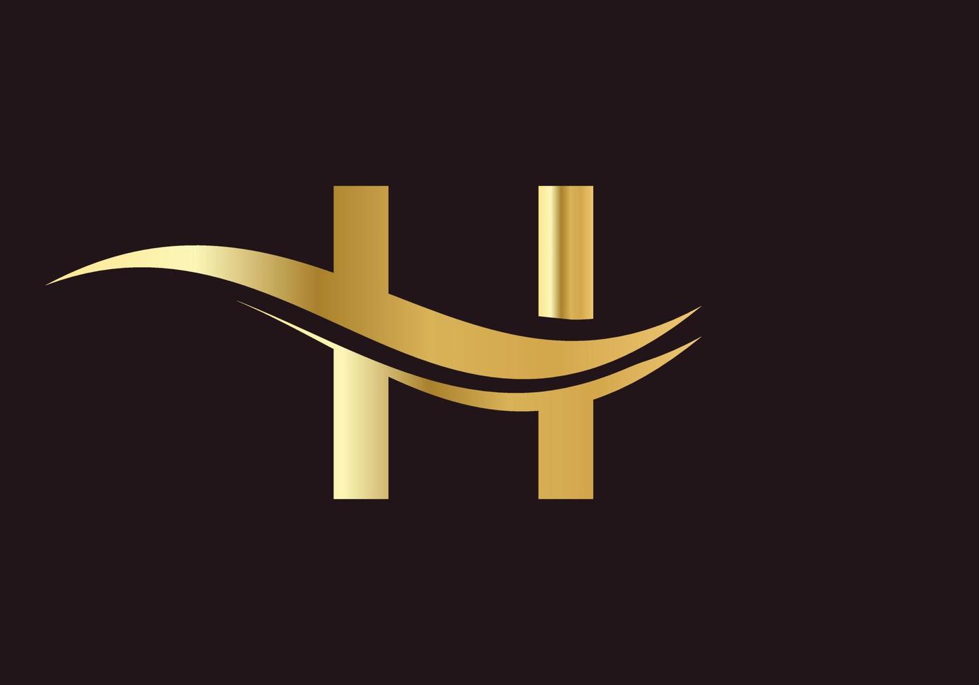 lettera h logo lusso concetto vettore