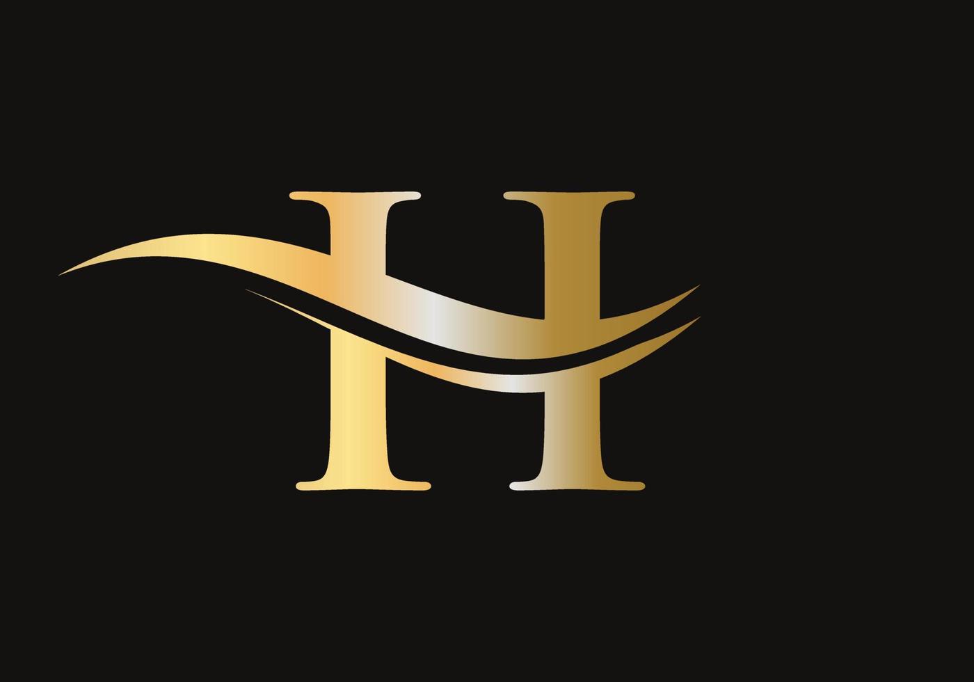 lettera h logo design. acqua onda h logotipo vettore