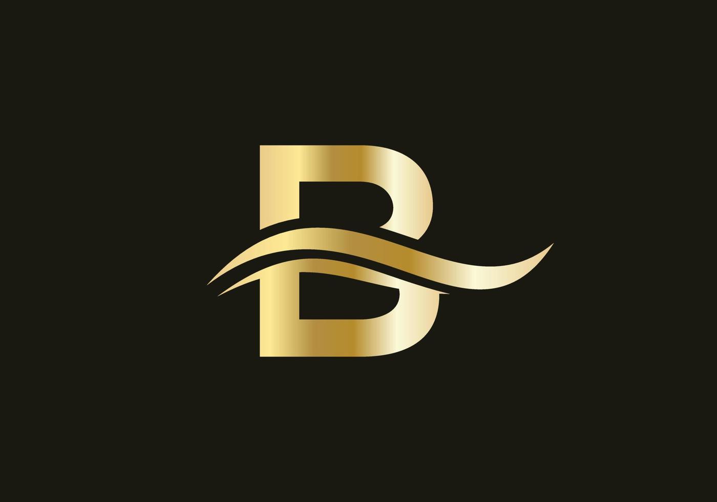 swoosh lettera B logo design vettore modello