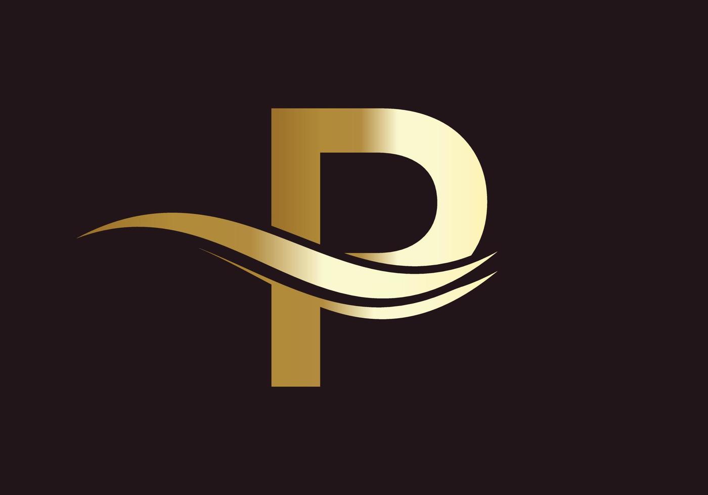 lettera p logo lusso concetto vettore