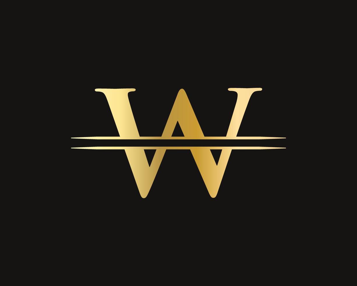 lettera w logo design per lusso e moda identità vettore