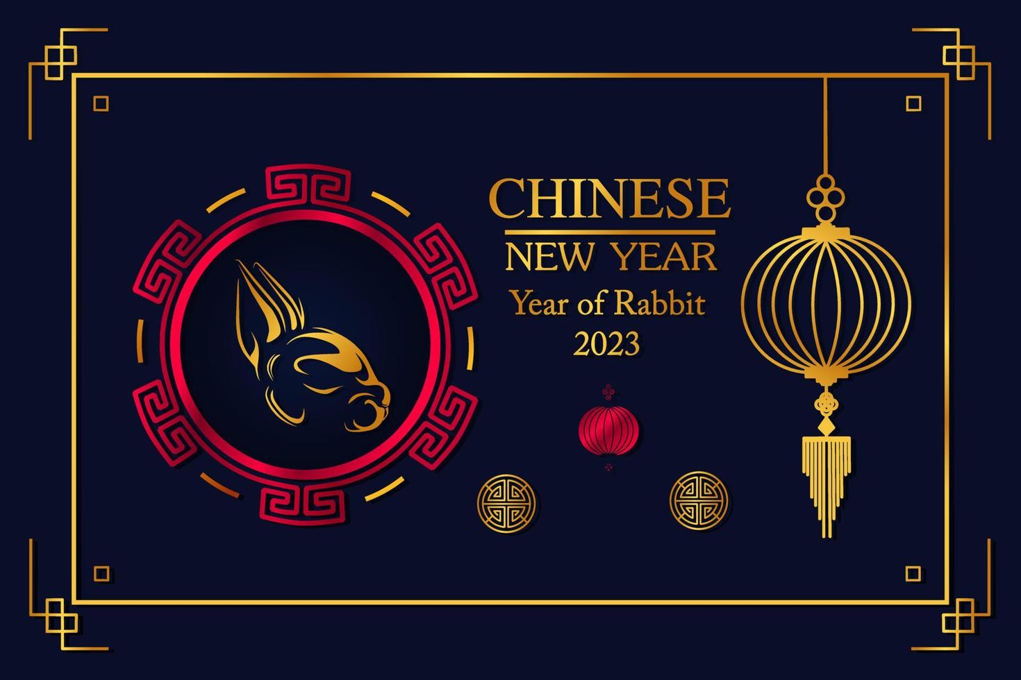 contento Cinese nuovo anno 2023 anno di il coniglio zodiaco vettore vacanza illustrazione