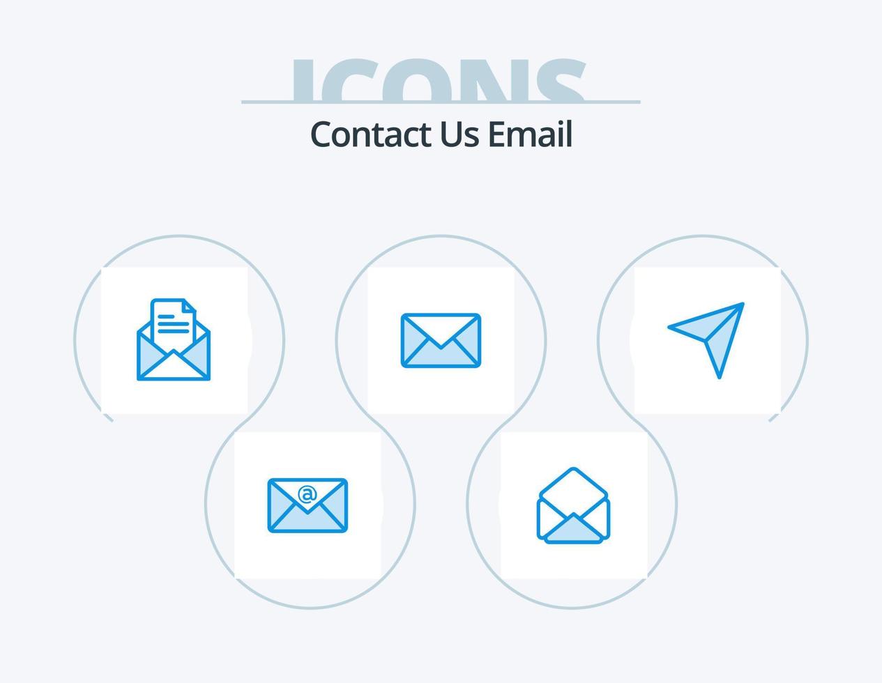e-mail blu icona imballare 5 icona design. posta. spillo. ufficio. carta geografica. Messaggio vettore