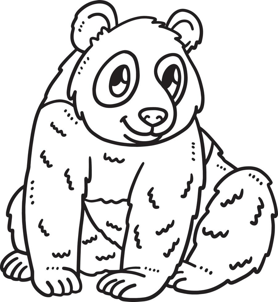 bambino panda isolato colorazione pagina per bambini vettore