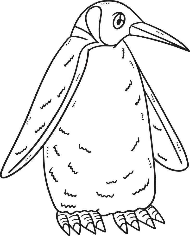 madre pinguino isolato colorazione pagina per bambini vettore
