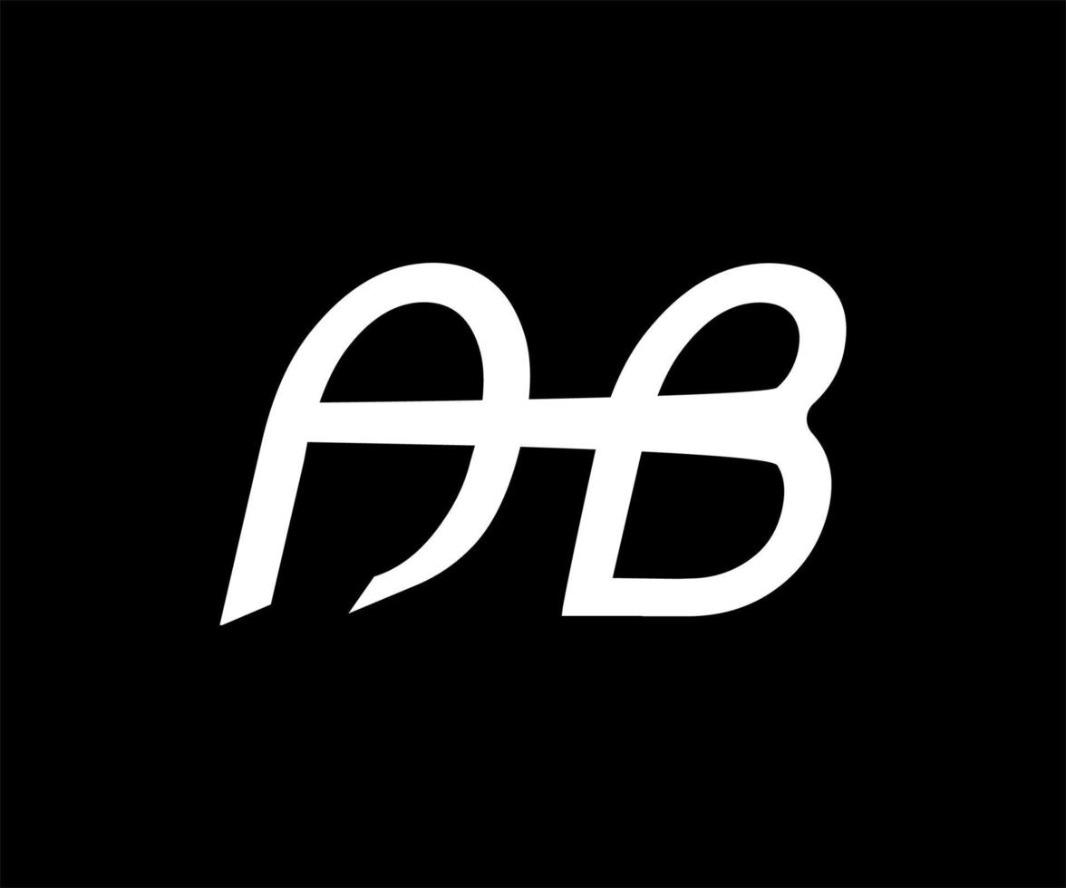 creativo lettera ab logo design nero e bianca. alfabeto logo progetto.iniziale ab alfabeto logo design modello vettore