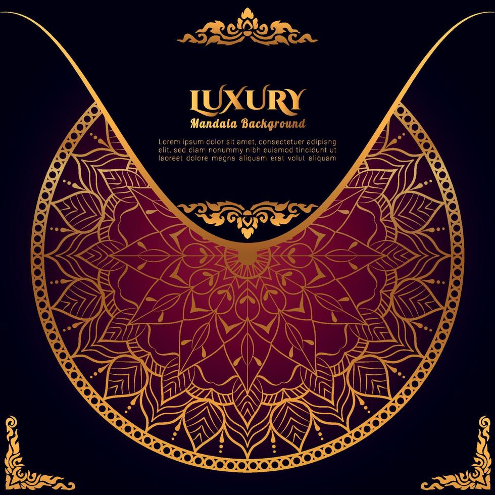 ornamentale lusso mandala modello sfondo con reale d'oro arabesco modello Arabo islamico est stile. tradizionale Turco, indiano motivi. grande per tessuto e tessile, sfondo, confezione eccetera. vettore