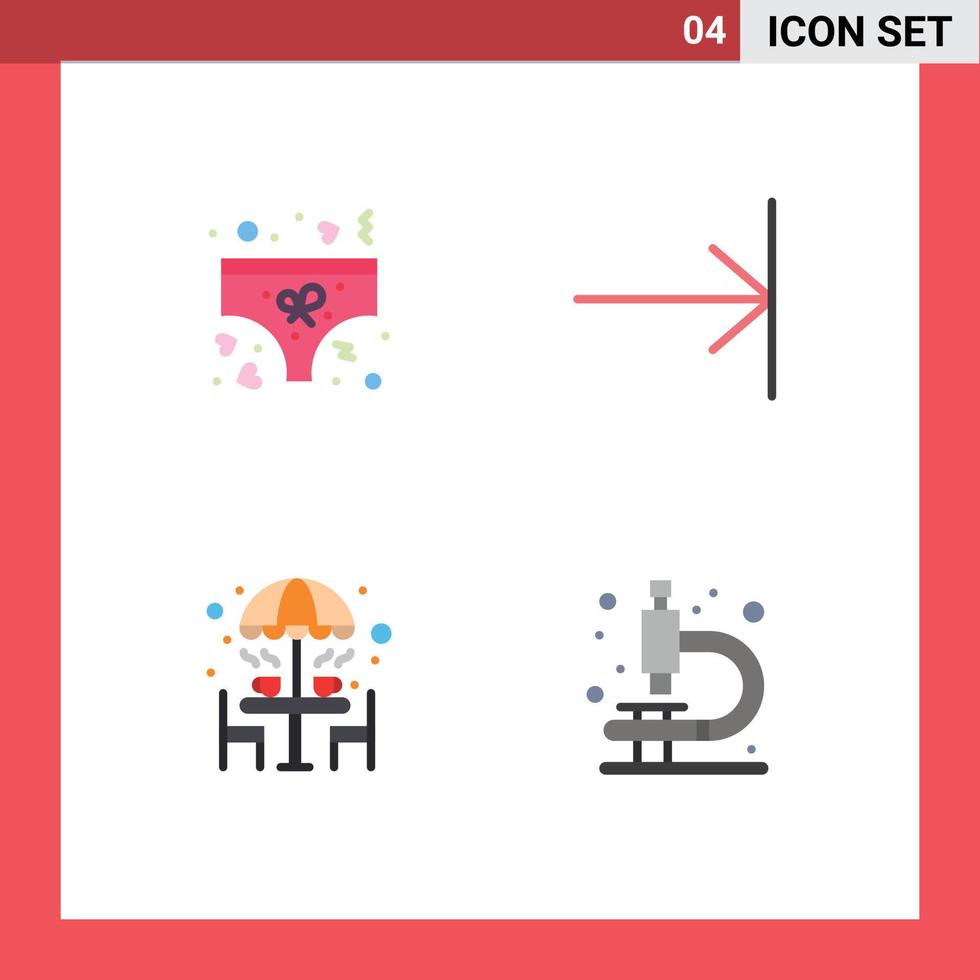 4 utente interfaccia piatto icona imballare di moderno segni e simboli di capi di abbigliamento mobilia biancheria intima finire ombrello modificabile vettore design elementi