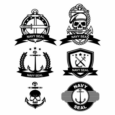 Vettori del distintivo della guarnizione della marina