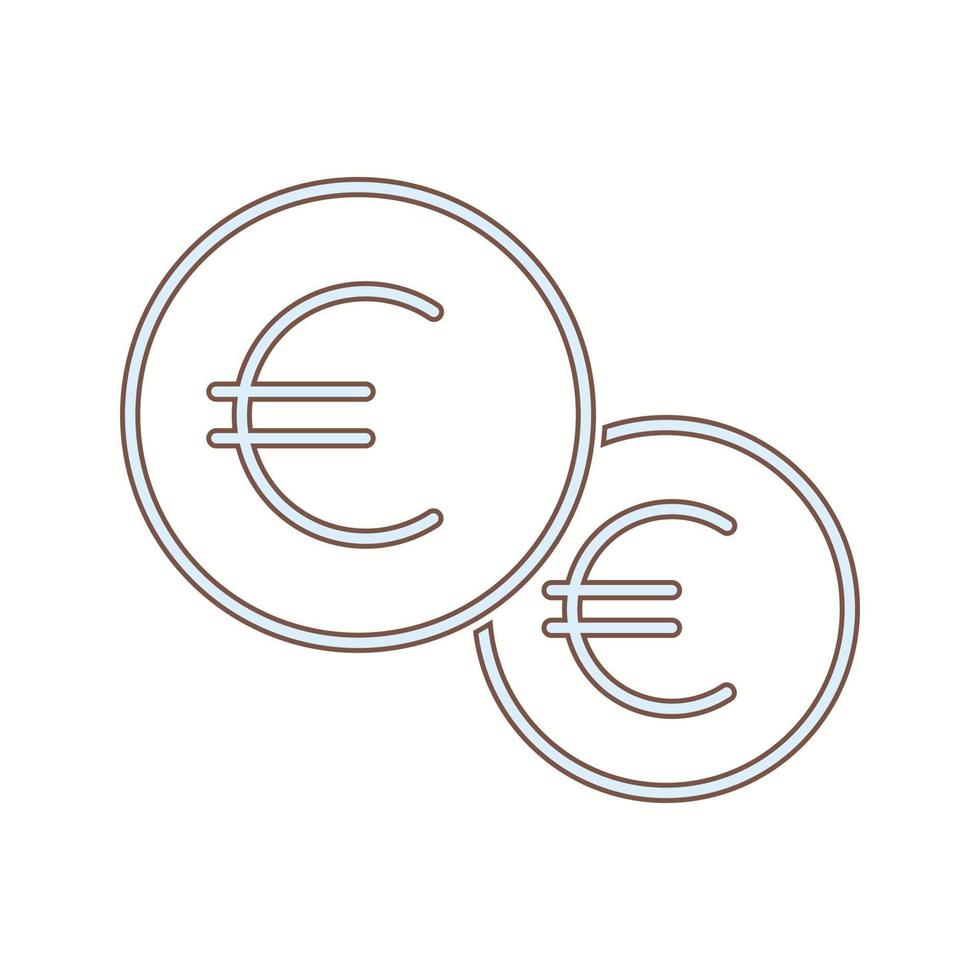 bellissimo Euro moneta vettore linea icona