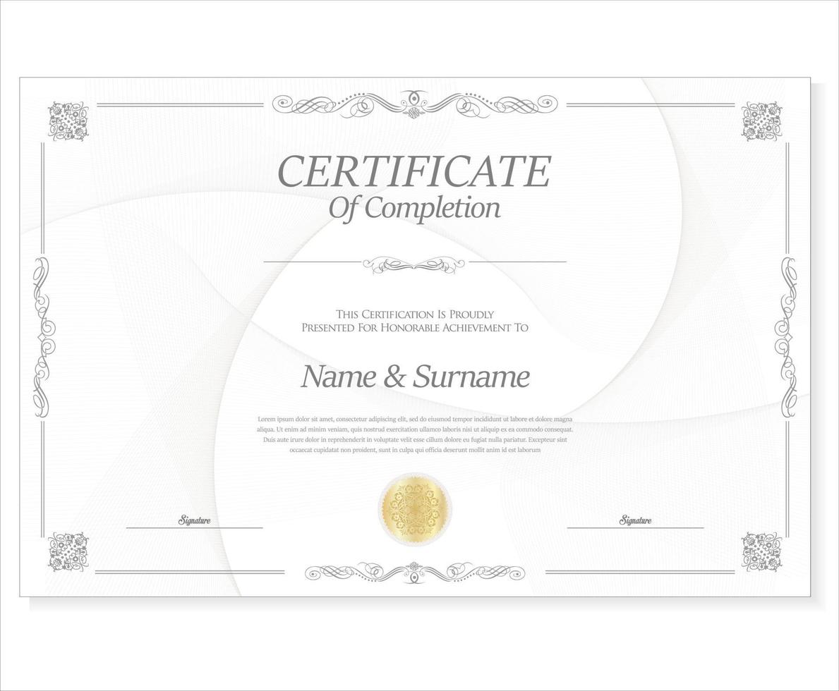 elegante certificato o diploma retrò Vintage ▾ design vettore