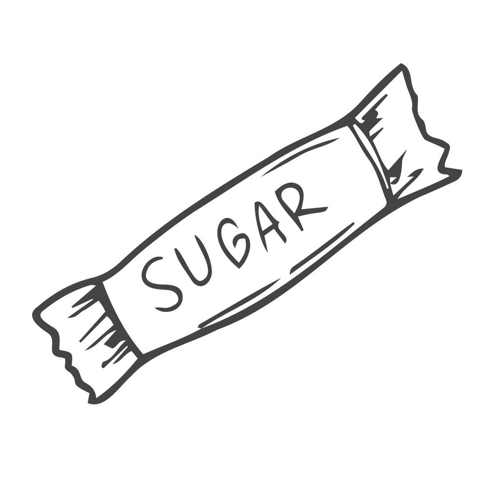 zucchero bustina per bar concetto vettore illustrazione. mano disegno scarabocchio lineare icona cartello simbolo