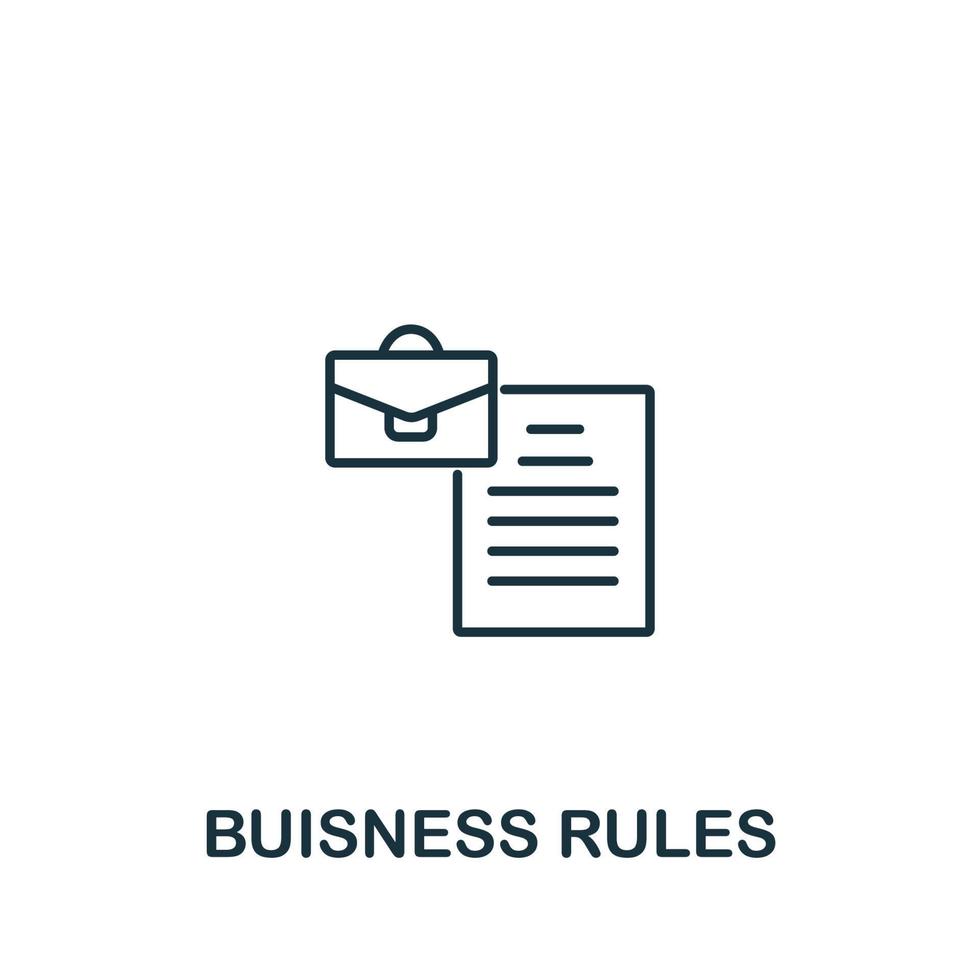 attività commerciale regole icona a partire dal cliente servizio collezione. semplice linea elemento attività commerciale regole simbolo per modelli, ragnatela design e infografica vettore