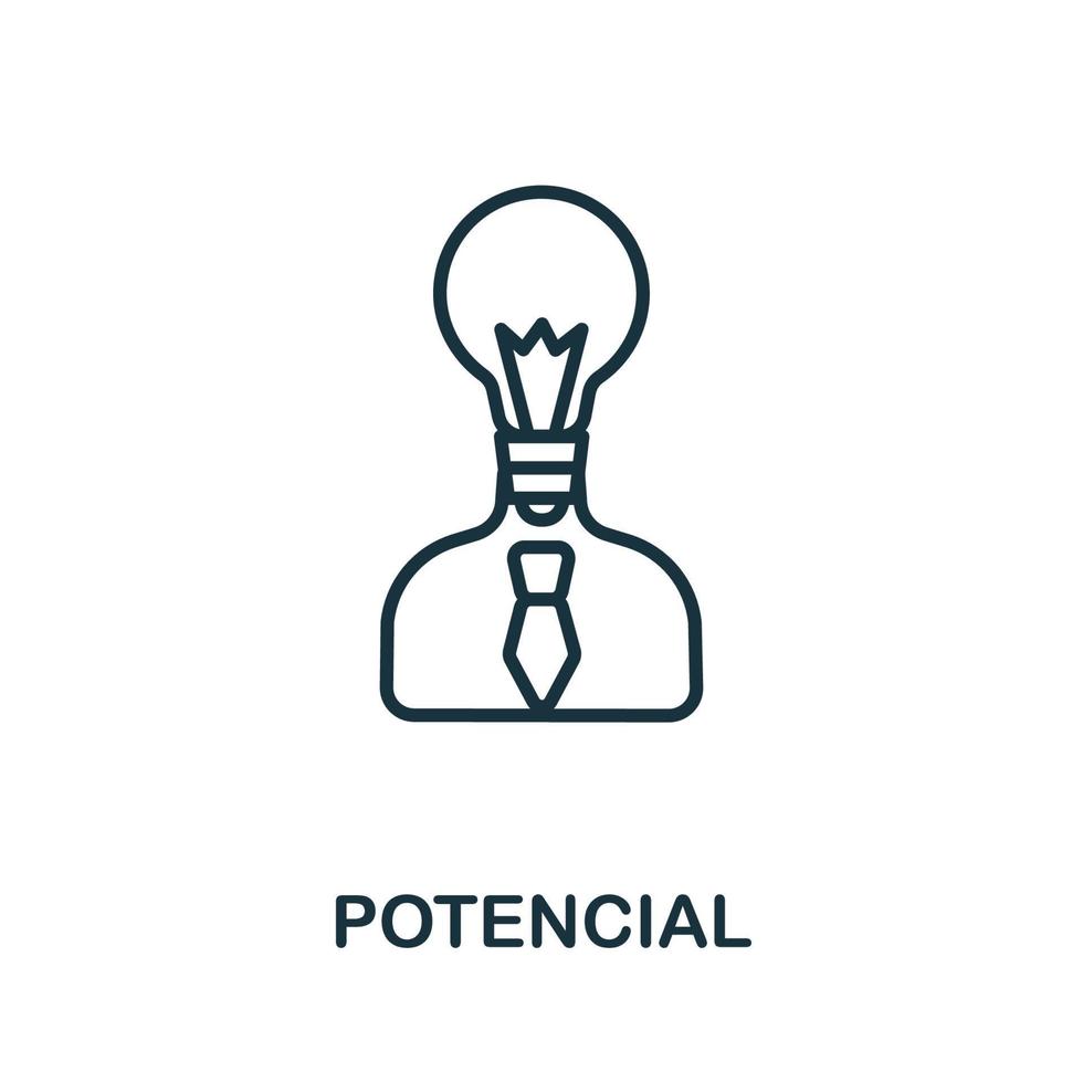 potenziale icona a partire dal attività commerciale formazione collezione. semplice linea potenziale icona per modelli, ragnatela design e infografica vettore