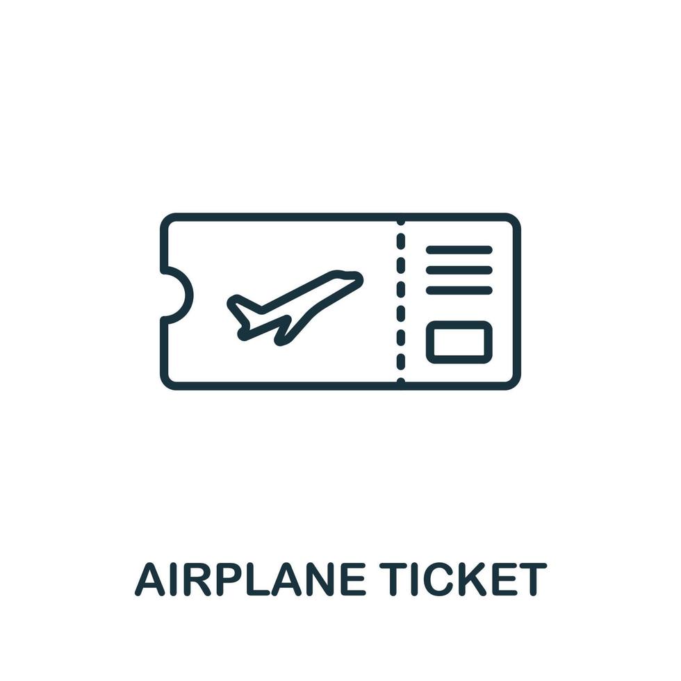 aereo biglietto icona. semplice linea elemento aereo biglietto simbolo per modelli, ragnatela design e infografica vettore