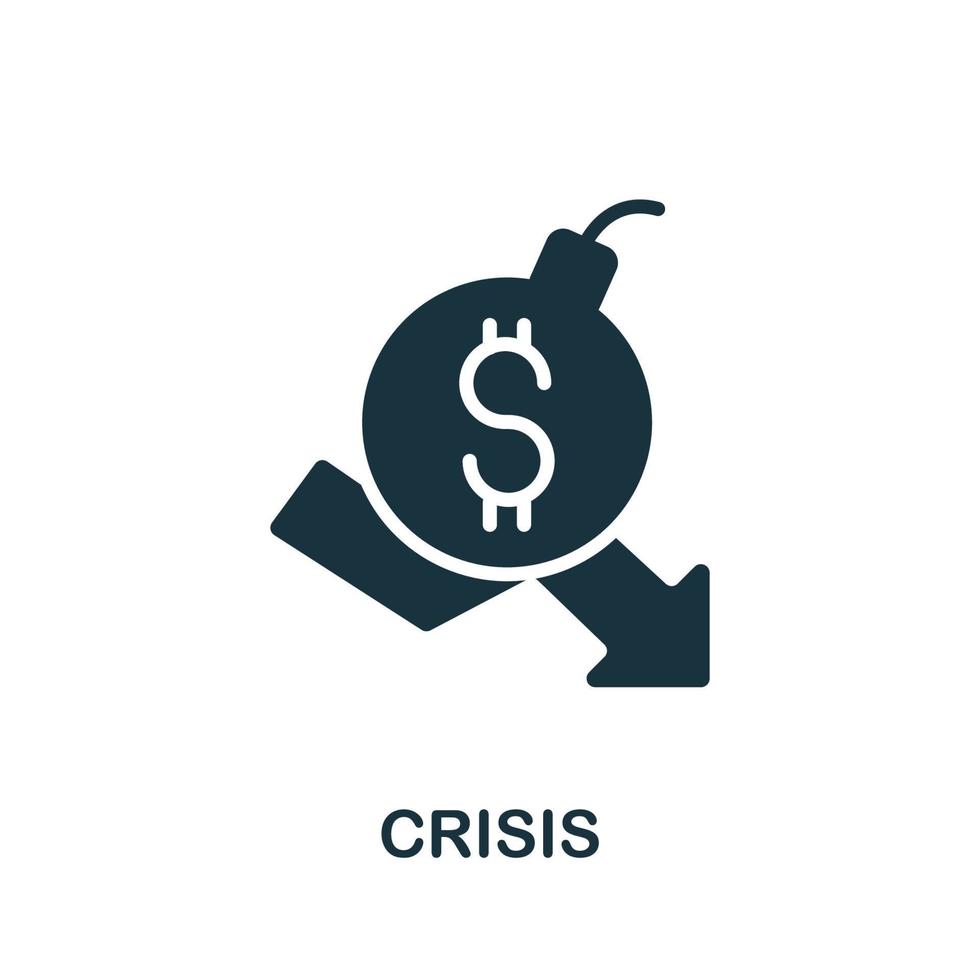 crisi icona. monocromatico semplice crisi icona per modelli, ragnatela design e infografica vettore