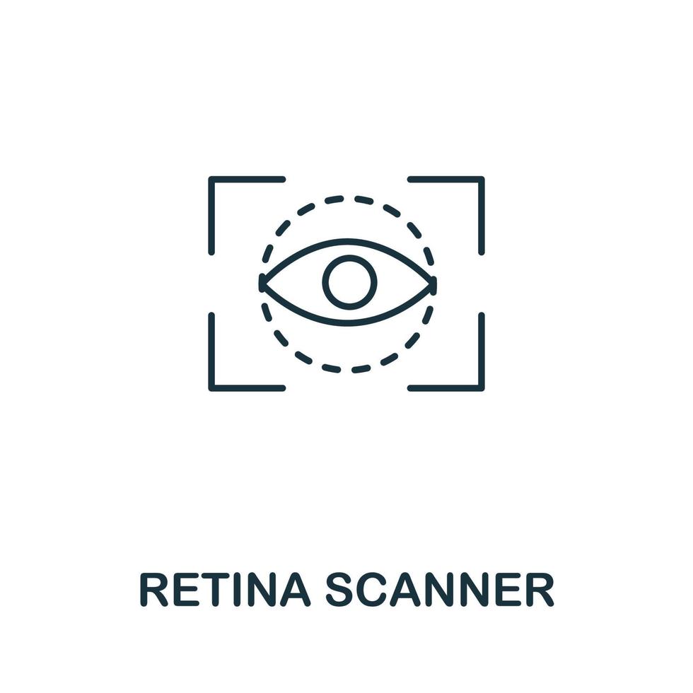 retina scanner icona a partire dal informatica sicurezza collezione. semplice linea retina scanner icona per modelli, ragnatela design e infografica vettore