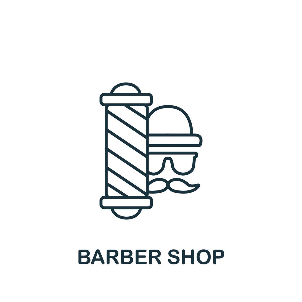 barbiere negozio icona. semplice linea elemento barbiere negozio simbolo per modelli, ragnatela design e infografica vettore