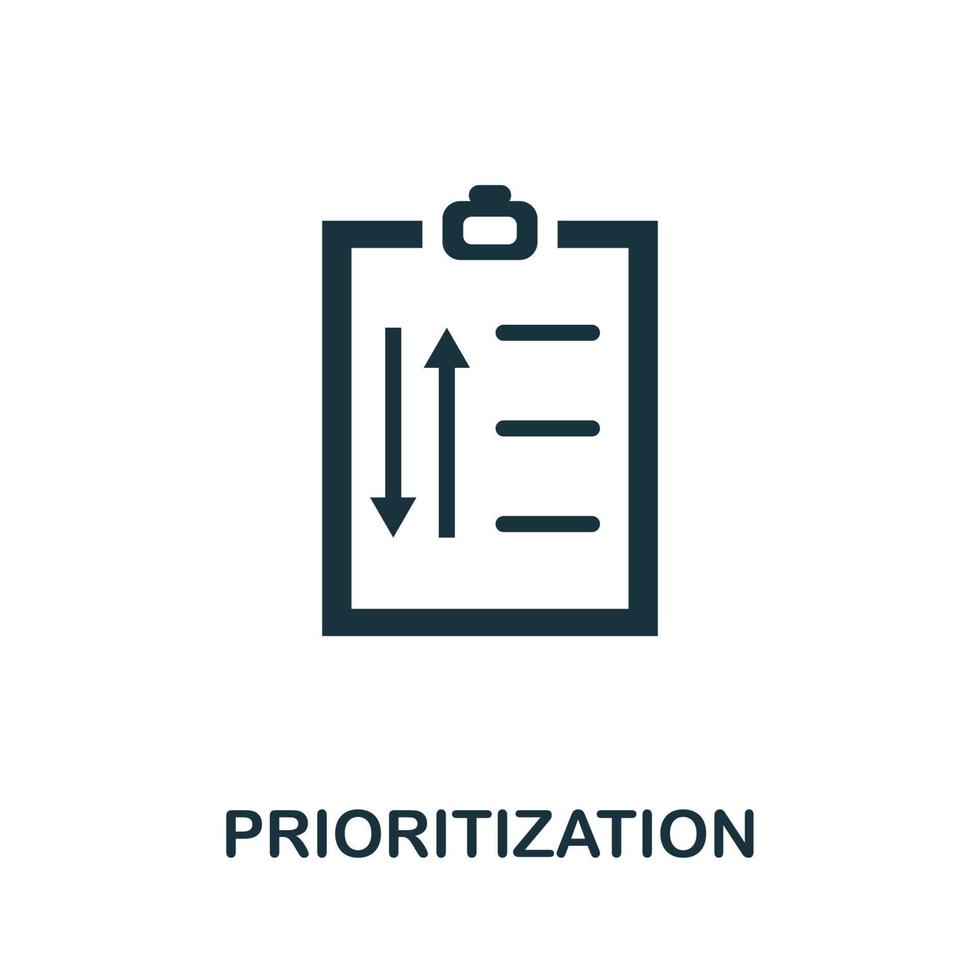 prioritizzazione icona. semplice elemento a partire dal attività commerciale intelligenza collezione. creativo prioritizzazione icona per ragnatela disegno, modelli, infografica e Di Più vettore