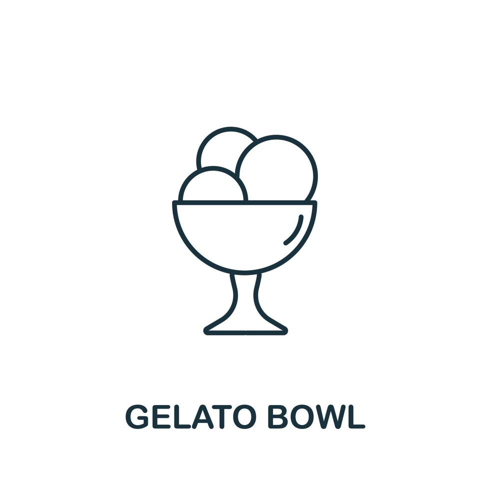 gelato ciotola icona a partire dal forno collezione. semplice linea elemento gelato ciotola simbolo per modelli, ragnatela design e infografica vettore