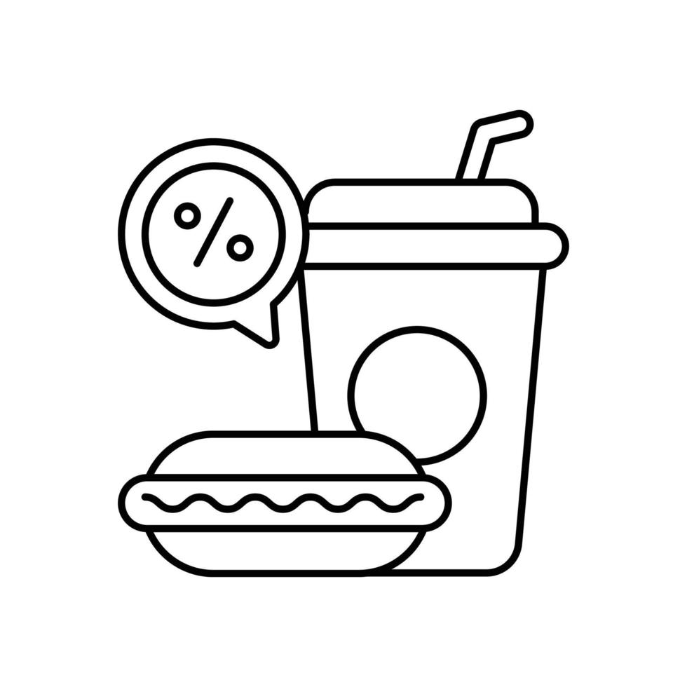 veloce cibo vettore icona linea stile illustrazione. eps 10 file