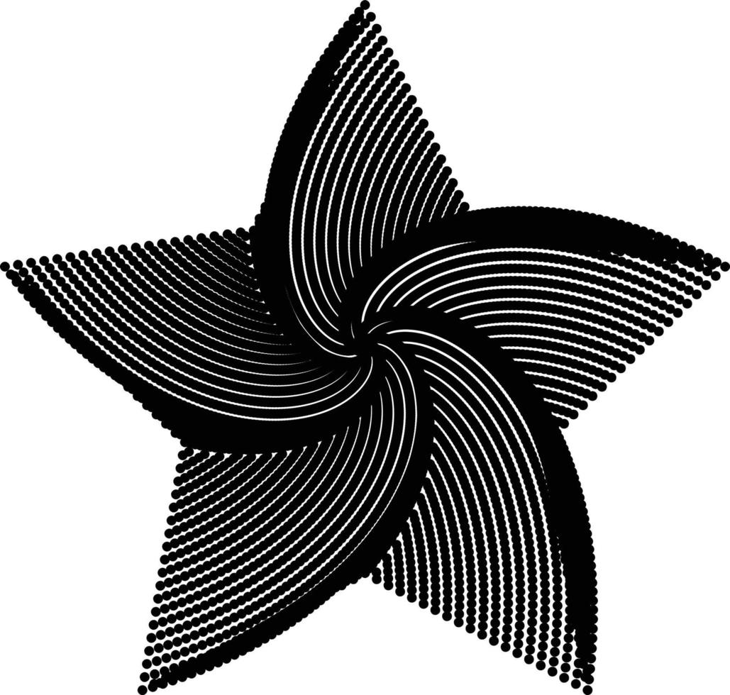 stella sagomato nero e bianca geometrico concentrato linea telaio illustrazione Materiale vettore illustrazione azione illustrazione