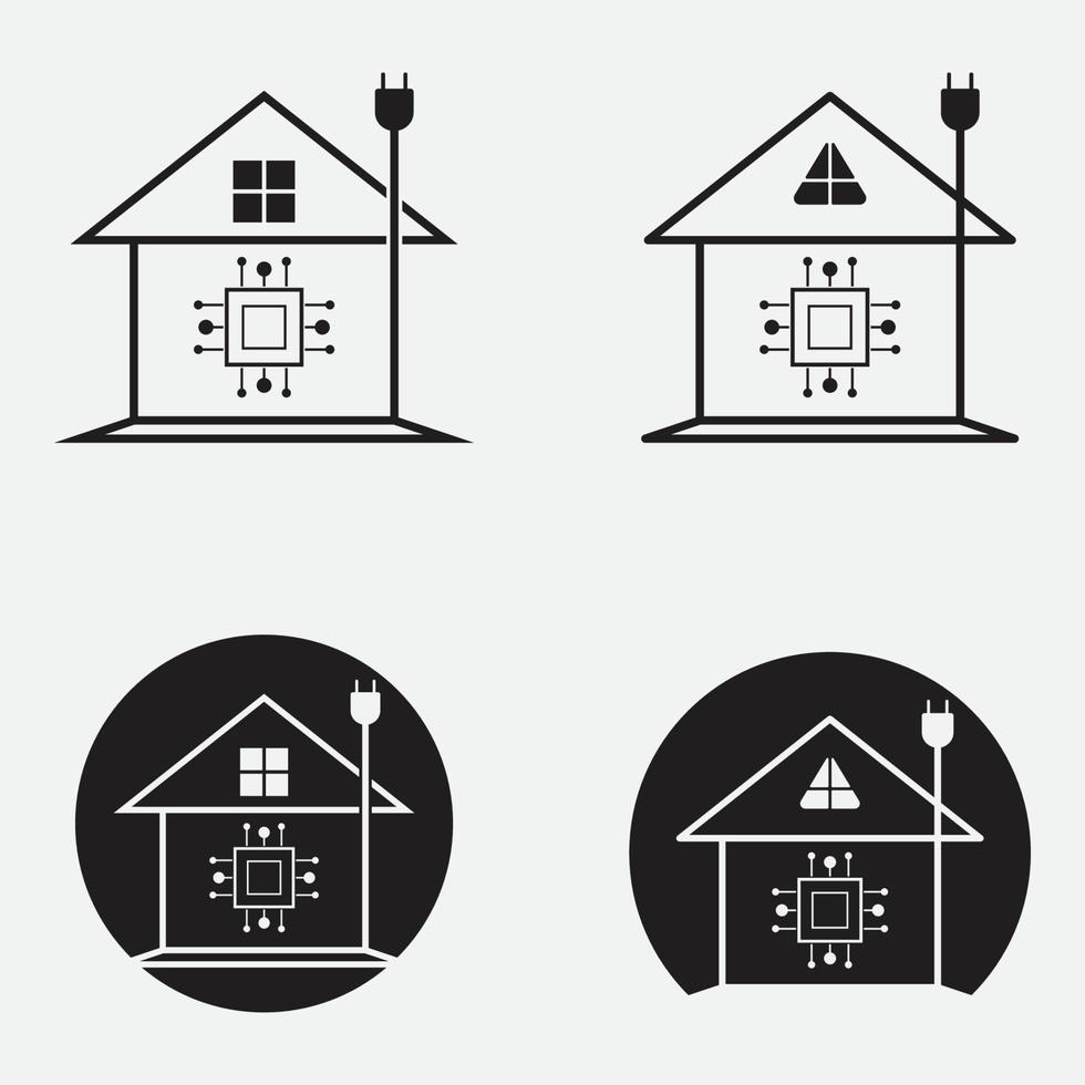 inteligente casa logo vettore illustrazioni design