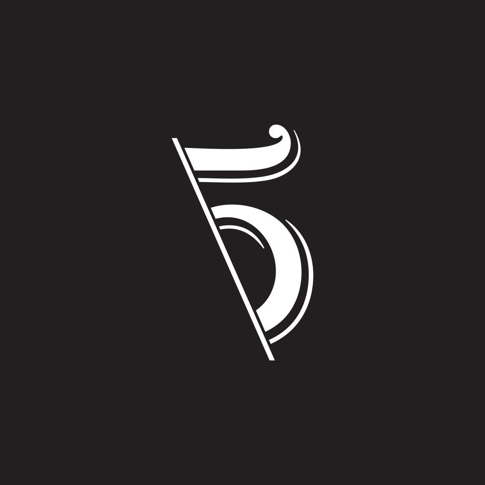 lettera S numero 5 simbolo fetta design logo vettore